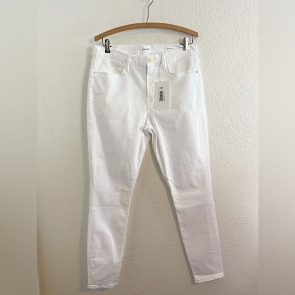 FRAME Le High Skinny Jeans in White 32 NWT - Picture 5 of 11